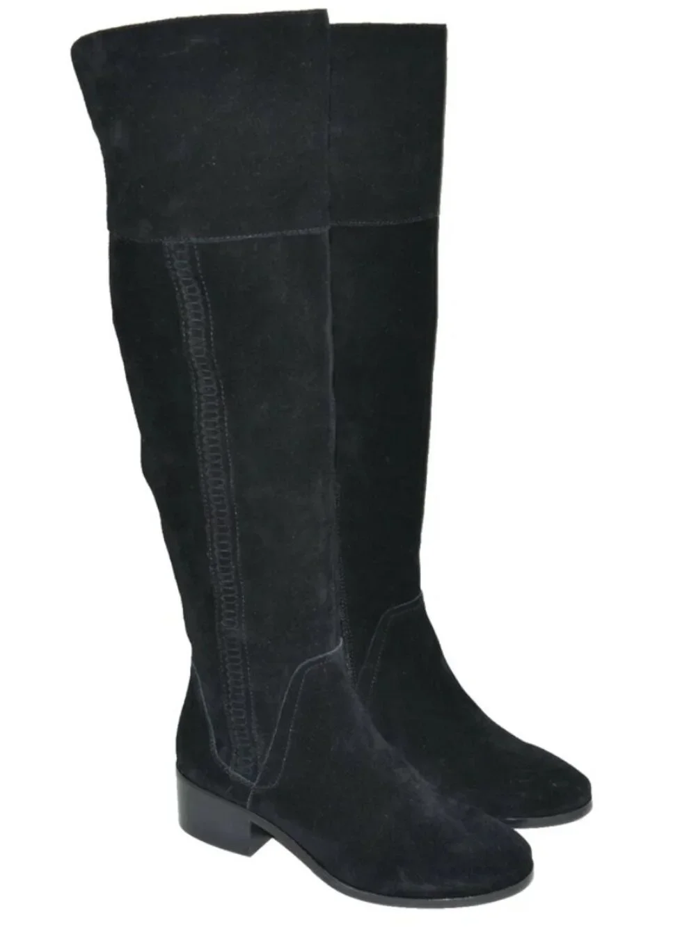New! Vince Camuto Size 8.5 Kochelda Over the Knee Boot Black Suede OTK DD18